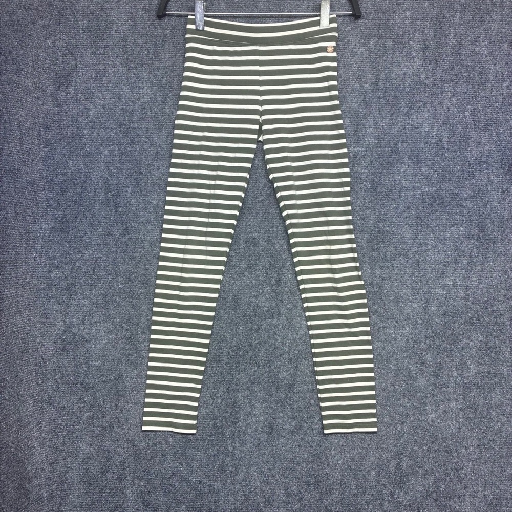 Matilda Jane 435 Starting Line Stripe Leggings Girls 10 Olive Green Stretch